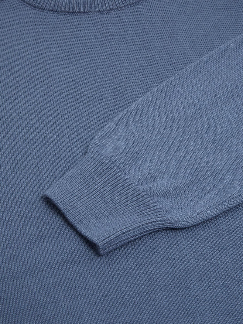 DG’s Drifter Round Neck Cotton Blend Jumper Mid Blue Northern
