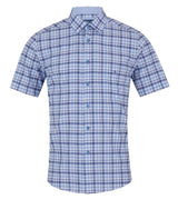DG’s Drifter Ivano Short Sleeve Check Shirt Light Blue Northern