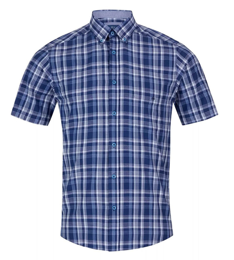 DG’s Drifter Ivano Short Sleeve Check Shirt Navy Northern Ireland