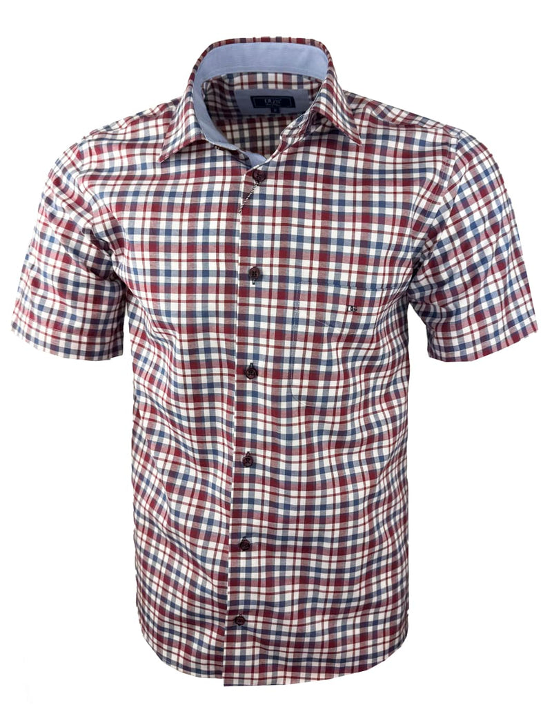 DG’s Drifter Ivano Short Sleeve Check Shirt Red/Navy Northern Ireland