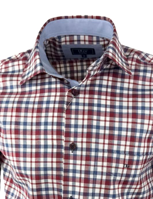 DG’s Drifter Ivano Short Sleeve Check Shirt Red/Navy Northern Ireland
