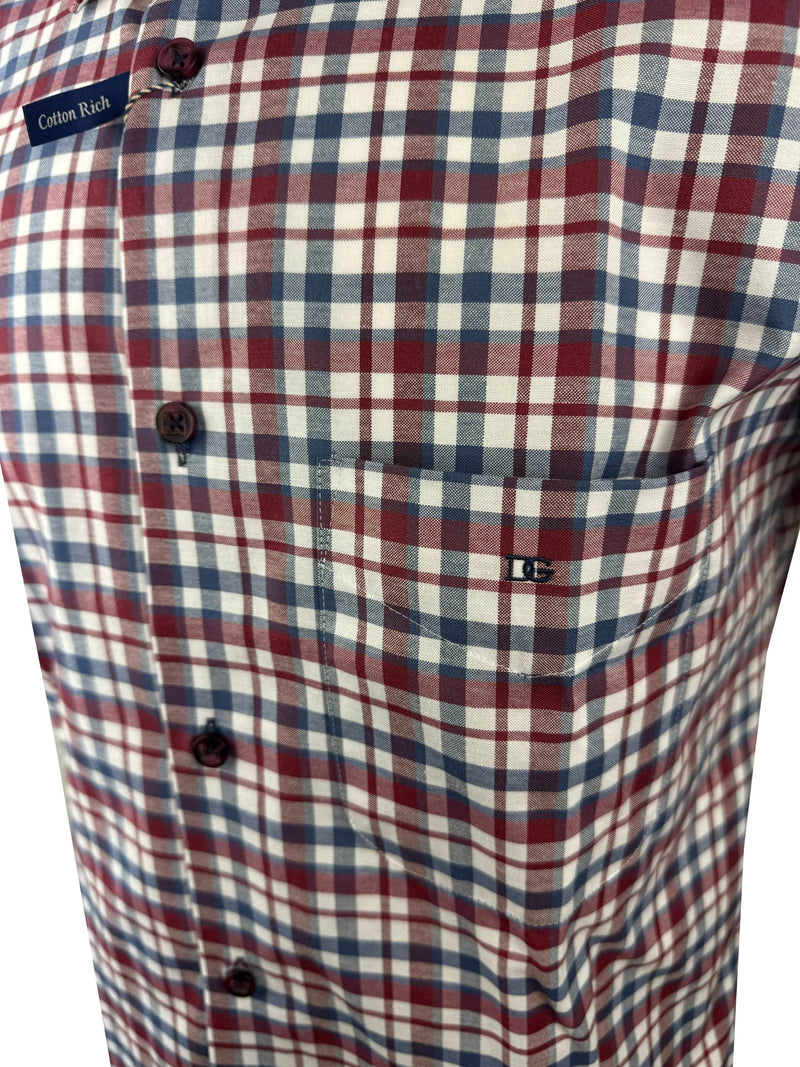 DG’s Drifter Ivano Short Sleeve Check Shirt Red/Navy Northern Ireland