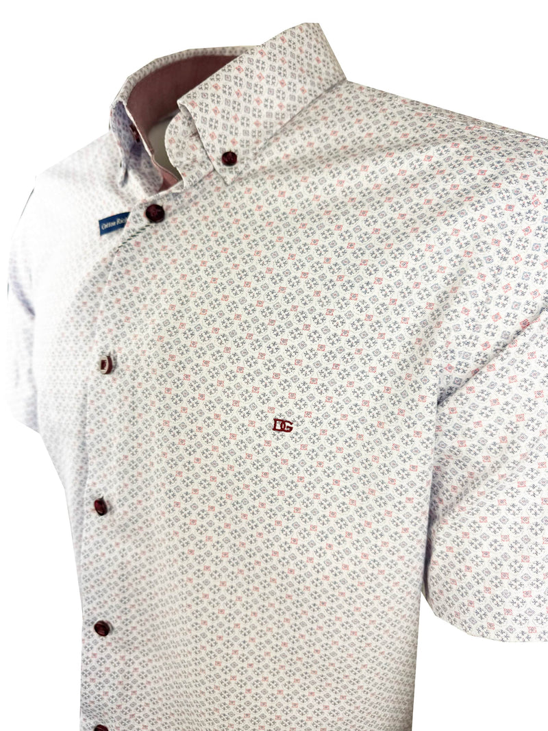 DG’s Drifter Ivano Short Sleeve Print Shirt Red/Blue Northern Ireland