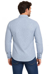 DG’s Drifter Long Sleeve Geometric Print Shirt Blue Northern Ireland