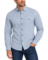 DG’s Drifter Long Sleeve Geometric Print Shirt Blue Northern Ireland