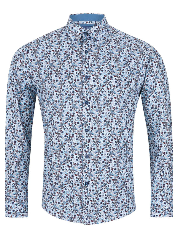 DG’s Drifter LS Check Shirt 14751/25 Blue Floral Northern Ireland