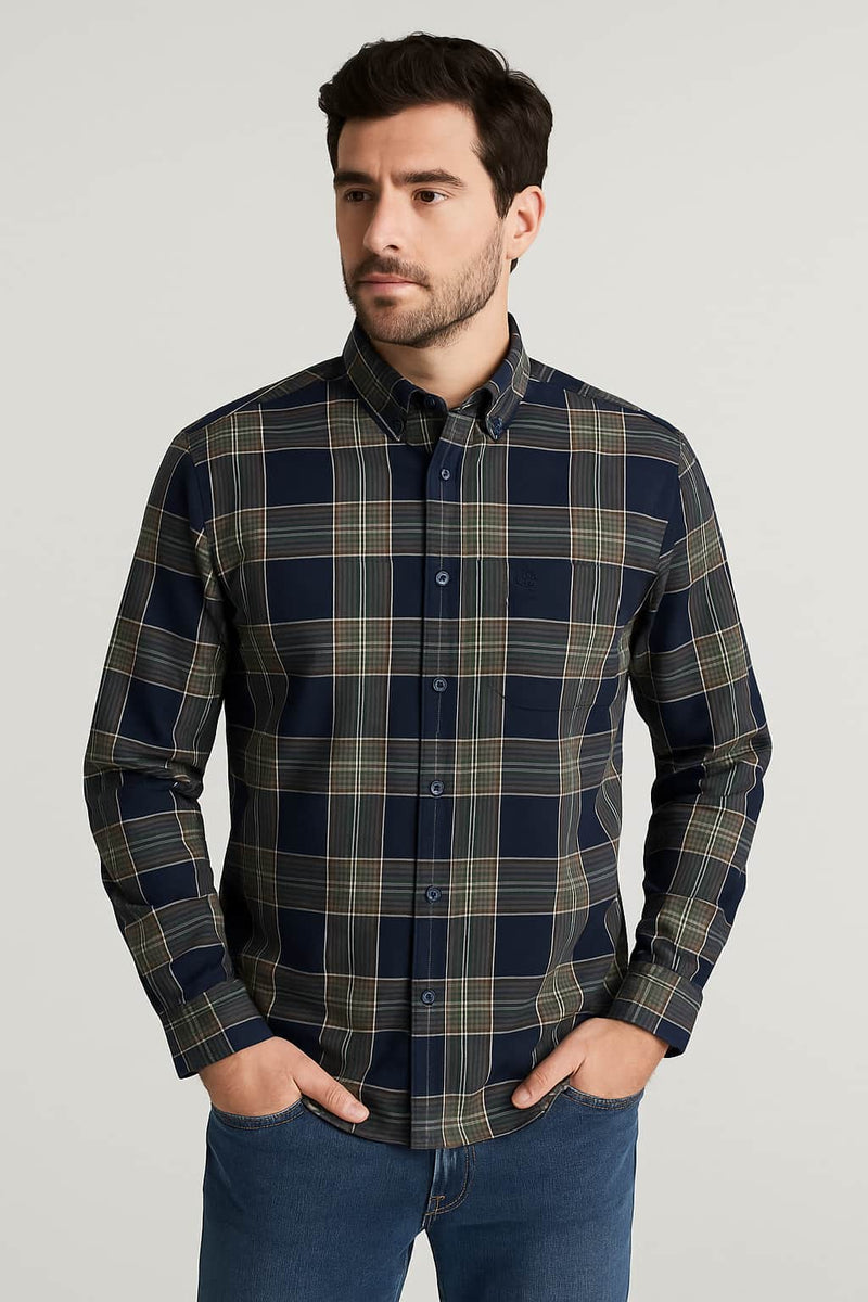 DG’s Drifter LS Check Shirt Ivano Navy Northern Ireland Belfast