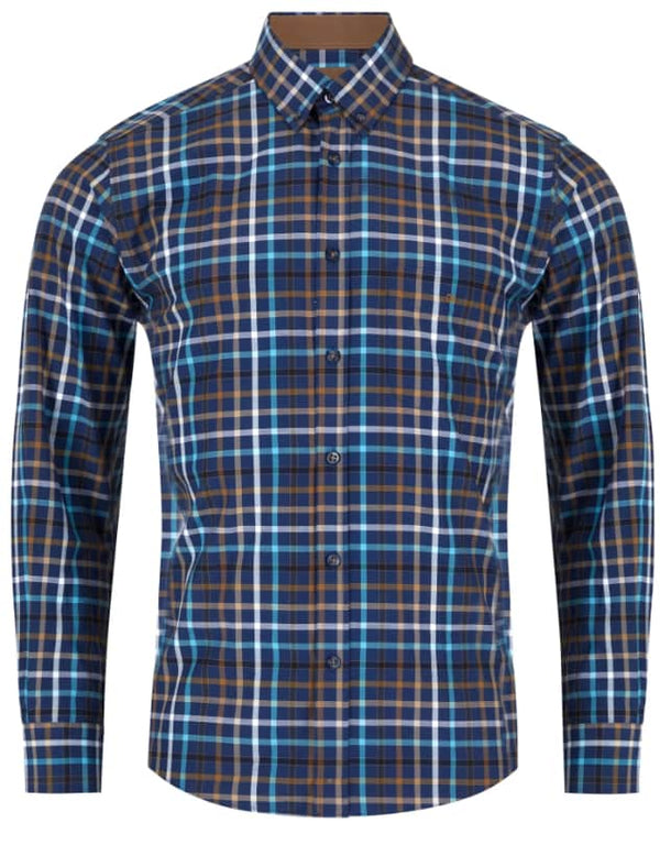 DG’s Drifter Mens Casual Check Shirt Dark Blue Northern Ireland