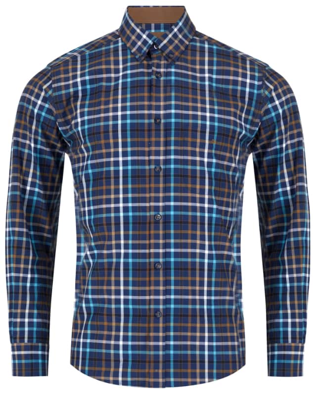 DG’s Drifter Mens Casual Check Shirt Dark Blue Northern Ireland