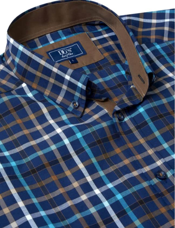 DG’s Drifter Mens Casual Check Shirt Dark Blue Northern Ireland