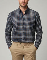 DG’s Drifter Mens Casual Check Shirt Navy/Burgundy/Blue Northern