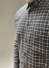 DG’s Drifter Mens Casual Check Shirt Navy/Burgundy/Blue Northern
