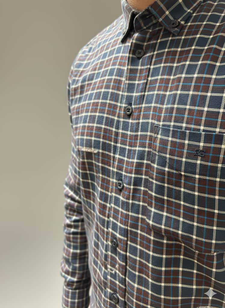 DG’s Drifter Mens Casual Check Shirt Navy/Burgundy/Blue Northern