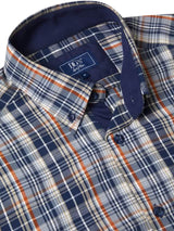DG’s Drifter Mens Casual Check Shirt Navy & Orange Northern Ireland