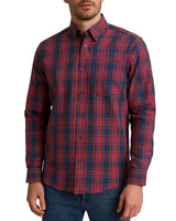 DG’s Drifter Mens Casual Check Shirt Wine/Navy Northern Ireland