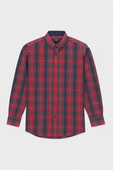 DG’s Drifter Mens Casual Check Shirt Wine/Navy Northern Ireland