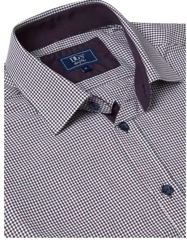DG’s Drifter Mens Casual Houndstooth Shirt Dark Purple Northern