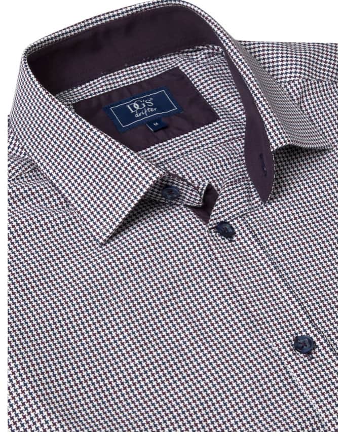 DG’s Drifter Mens Casual Houndstooth Shirt Dark Purple Northern