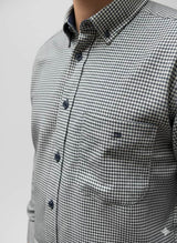 DG’s Drifter Mens Casual Houndstooth Shirt Navy & White Northern