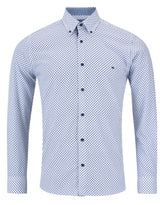 DG’s Drifter Mens Casual Print Shirt Blue Burgundy & White Northern