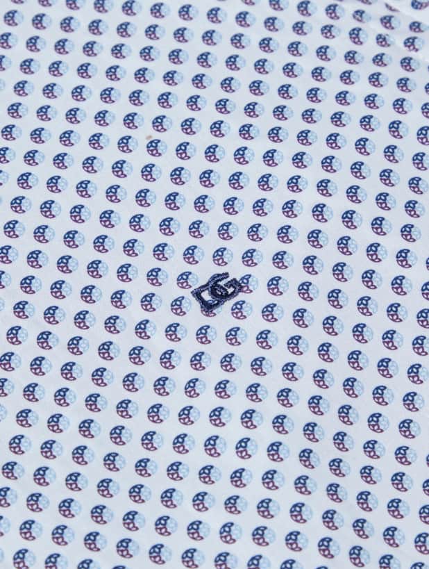DG’s Drifter Mens Casual Print Shirt Blue Burgundy & White Northern