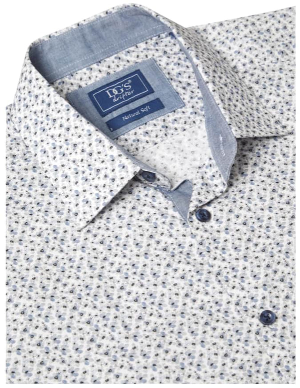 DG’s Drifter Mens Casual Print Shirt Blue & White Northern Ireland