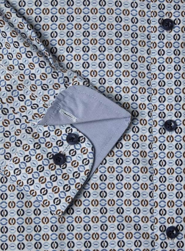 DG’s Drifter Mens Casual Print Shirt Blue & White Northern Ireland