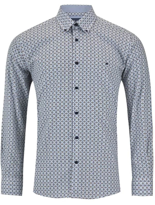 DG’s Drifter Mens Casual Print Shirt Blue & White Northern Ireland