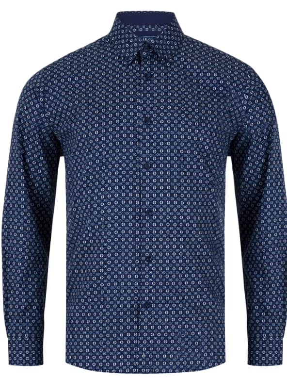DG’s Drifter Mens Casual Print Shirt Navy Northern Ireland Belfast