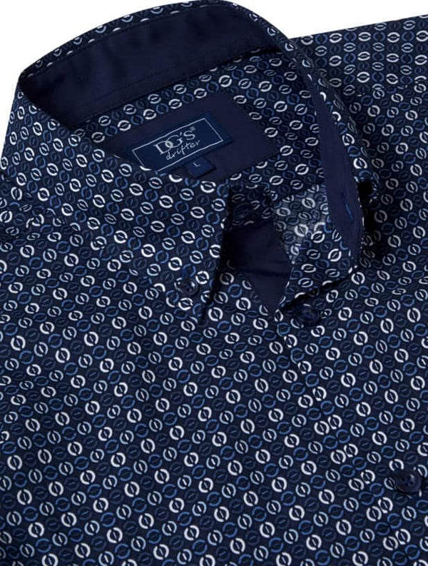 DG’s Drifter Mens Casual Print Shirt Navy Northern Ireland Belfast