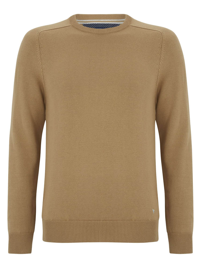 DG’s Drifter Men’s Crew Neck Cotton Blend Jumper Tan Ballynahinch