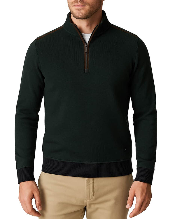 DGs Drifter Mens Half Zip Sweatshirt Dark Green Northern Ireland
