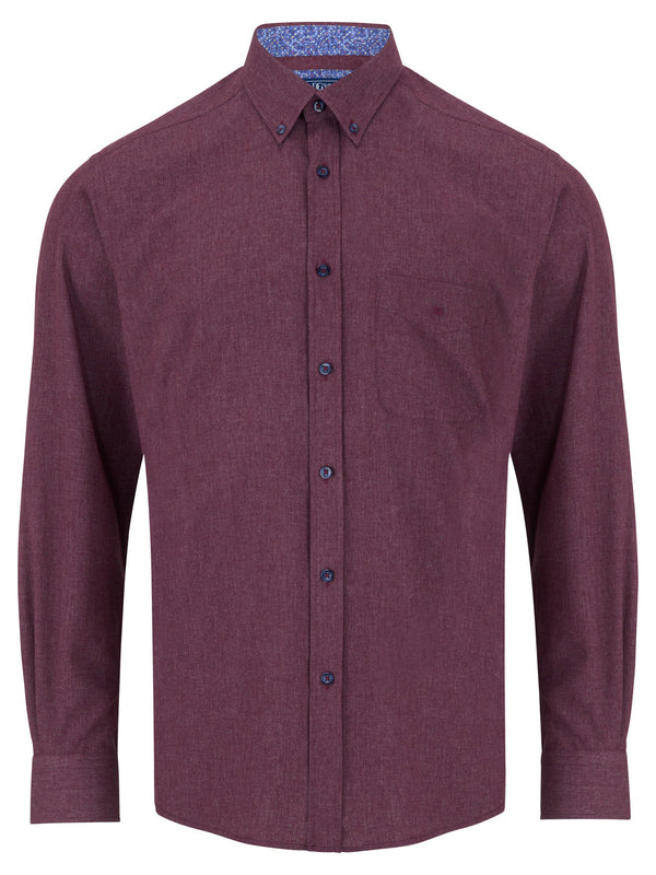 DG’s Drifter Mens Long Sleeve Oxford Shirt Ivano 14465/67 Burgundy