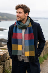 DG’s Drifter Men’s Multicolour Check Scarf with Tassel Fringe