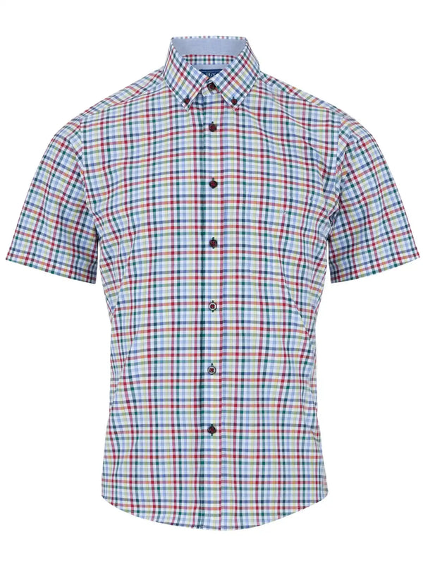 DG’s Drifter Men’s Short Sleeve Check Shirt 14440SS/65 Ivano Red Multi