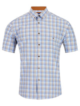 DG’s Drifter Mens Short Sleeve Check Shirt 14607SS - 42 Caramel