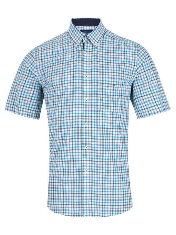 DG’s Drifter Mens Short Sleeve Check Shirt 14714SS - 13 Green