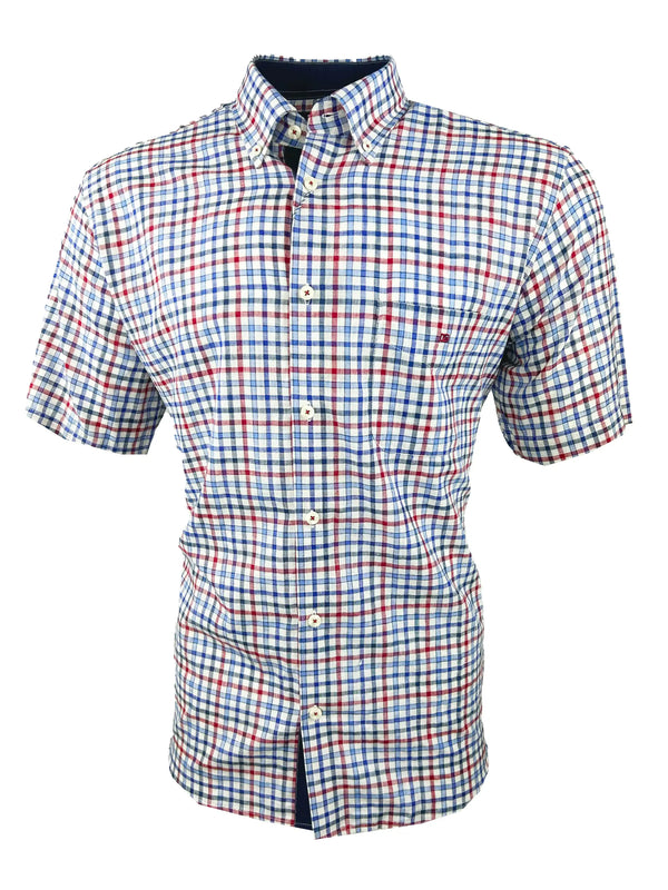 DG’s Drifter Mens Short Sleeve Check Shirt 14714SS - 16 Red