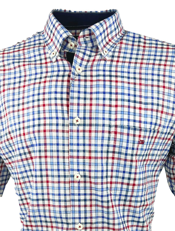 DG’s Drifter Mens Short Sleeve Check Shirt 14714SS - 16 Red