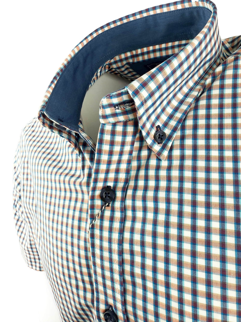 DG’s Drifter Mens Short Sleeve Check Shirt Red/Navy Northern Ireland