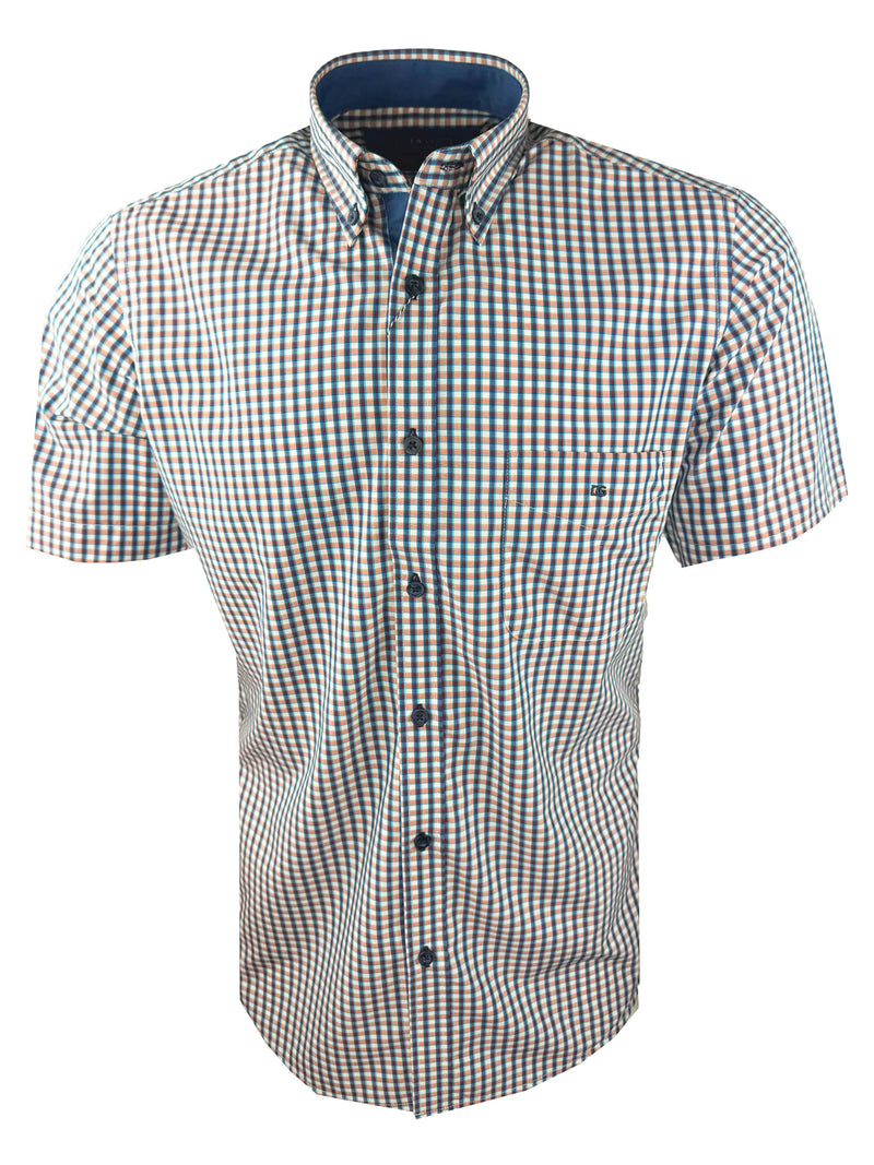 DG’s Drifter Mens Short Sleeve Check Shirt Red/Navy Northern Ireland