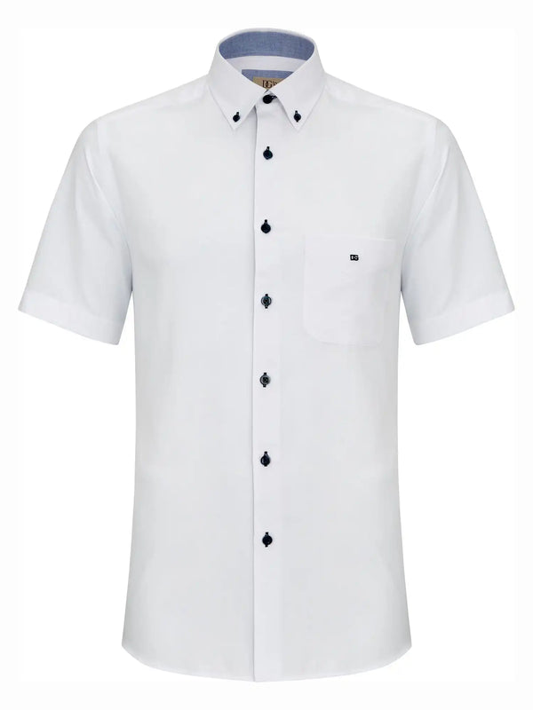 DG’s Drifter Men’s Short Sleeve Shirt 15178SS 01 White Ballynahinch