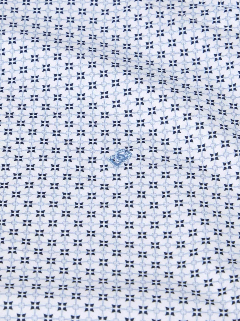 DG’s Drifter Mens Short Sleeve Shirt Diamond Print Light Blue