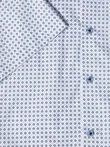 DG’s Drifter Mens Short Sleeve Shirt Diamond Print Light Blue