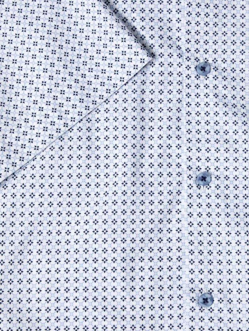 DG’s Drifter Mens Short Sleeve Shirt Diamond Print Light Blue