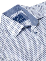 DG’s Drifter Mens Short Sleeve Shirt Diamond Print Light Blue