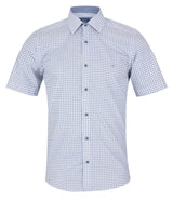 DG’s Drifter Mens Short Sleeve Shirt Diamond Print Light Blue