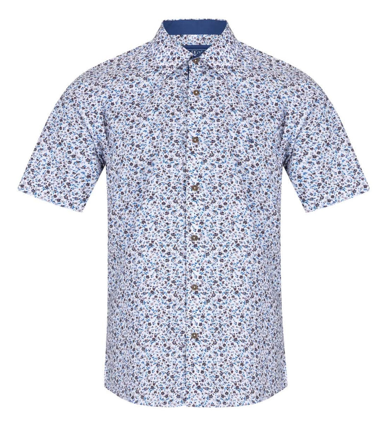 DG’s Drifter Mens Short Sleeve Shirt Floral Blue Northern Ireland