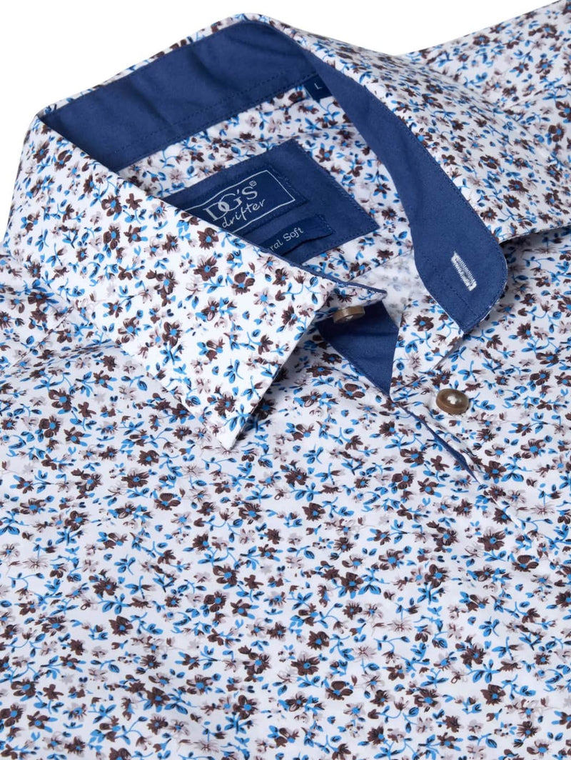 DG’s Drifter Mens Short Sleeve Shirt Floral Blue Northern Ireland