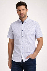 DG’s Drifter Mens Short Sleeve Shirt Floral Dark Blue Northern